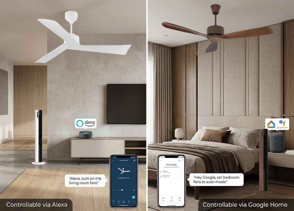 Luxury Smart Ceiling Fans: Alexa, Google Home, Apple Home