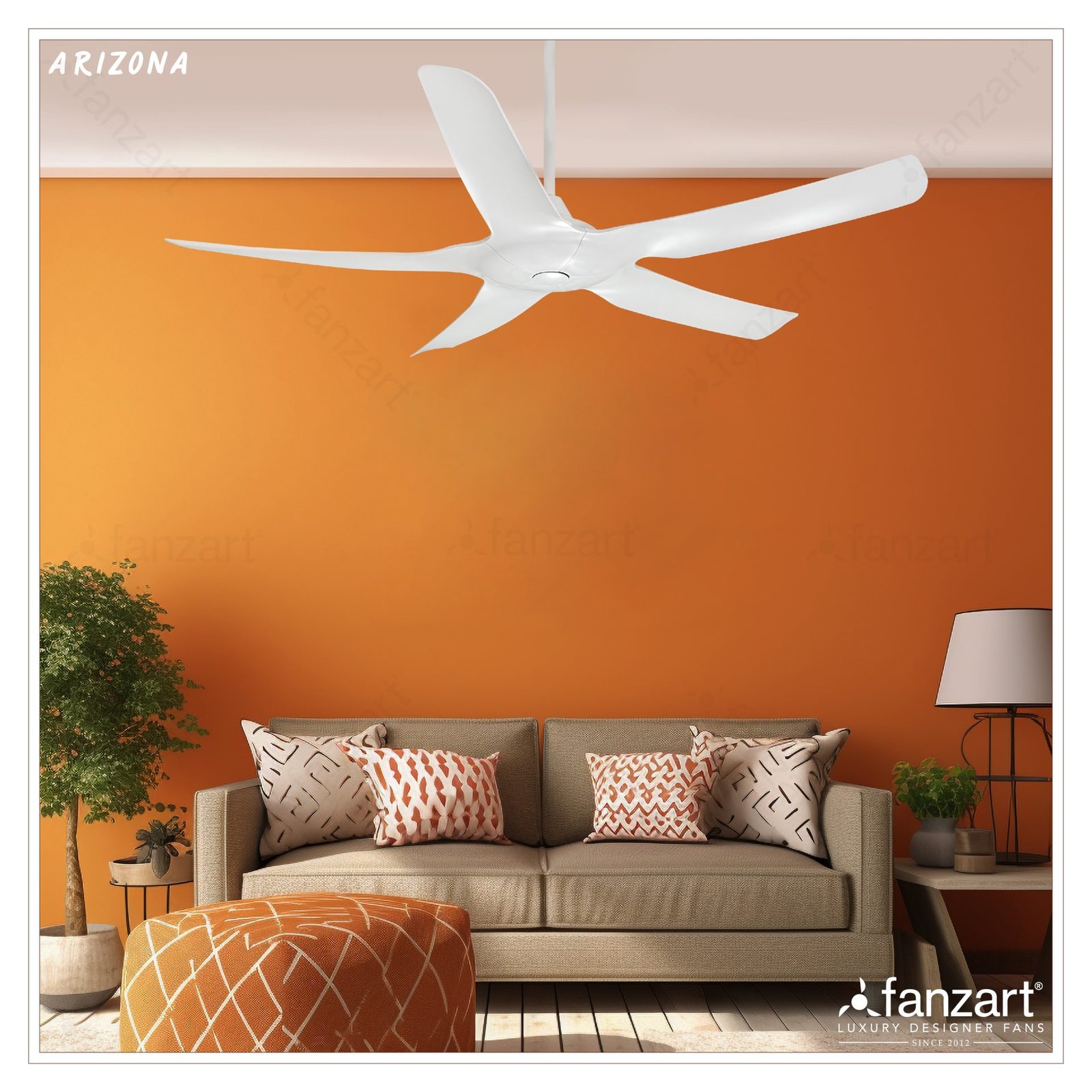Arizona Matte White 54 Simply Modern Fan With 5 ABS Blades In Matte arizona-matte-white-54-simply-modern-fan-with-5-abs-blades-in-matte